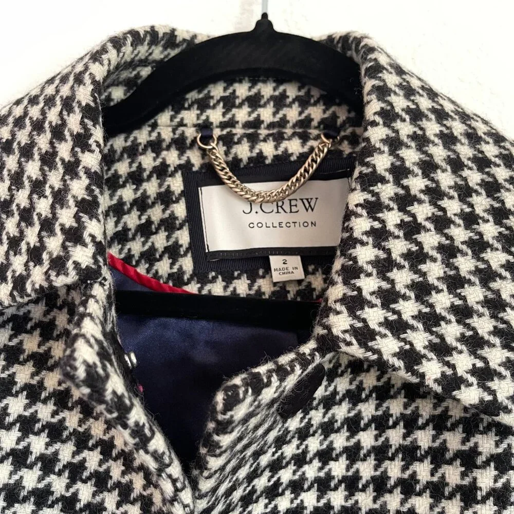 J. Crew Collection Car Coat in Houndstooth English Wool - Picture 6 of 7